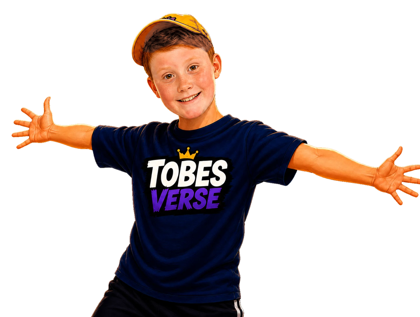 Toby smiling with arms wide open